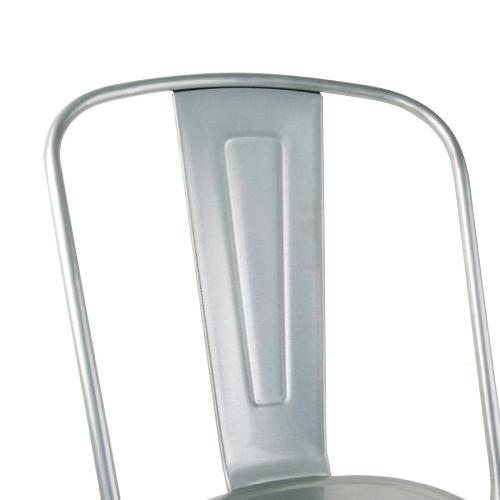 Bolero Bistro Steel Side Chair Galvanised (Pack 4)