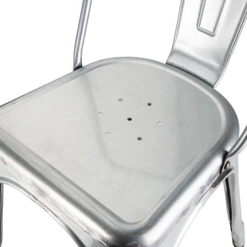 Bolero Bistro Steel Side Chair Galvanised (Pack 4)