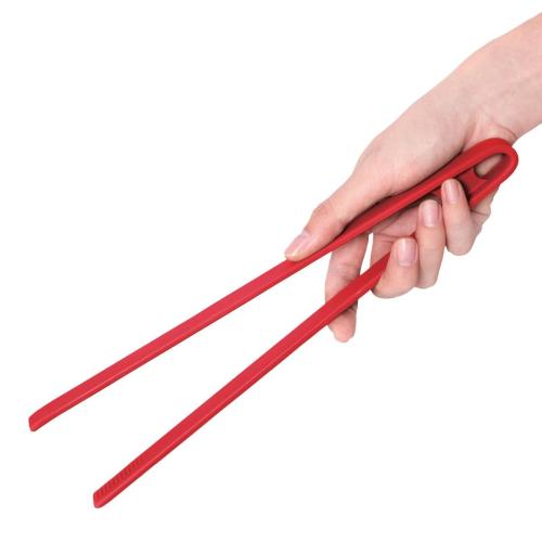 Vogue Silicone High Heat Tweezer Tongs Red - 290mm 11 1/4"