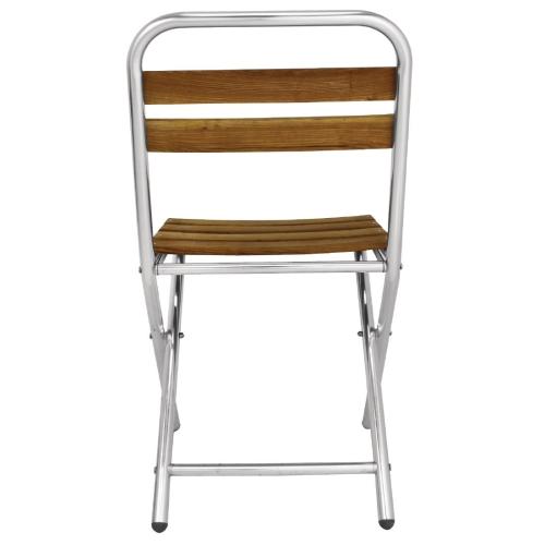 Bolero Folding Chair Ash & Alu (Pack 4)