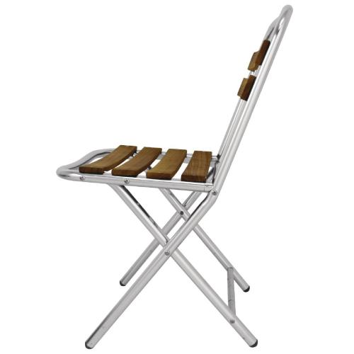 Bolero Folding Chair Ash & Alu (Pack 4)