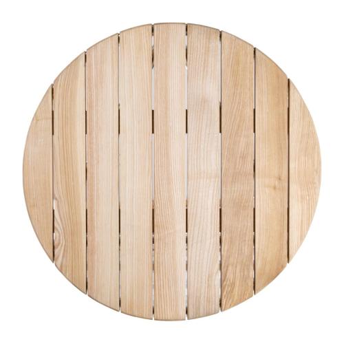 Bolero Round Ash & Alu Leg Table - 600mm