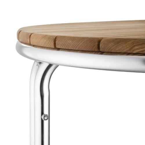 Bolero Round Ash & Alu Leg Table - 600mm