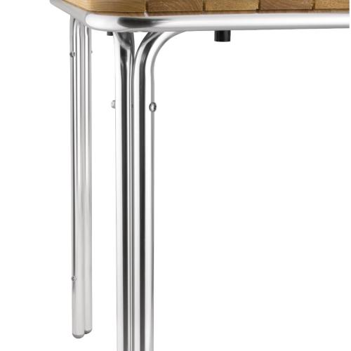 Bolero Square Ash & Alu Leg Table - 700mm