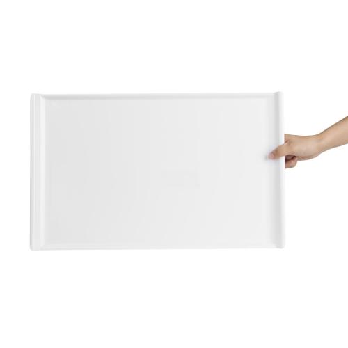 Olympia Kristallon Melamine Platter White - 530x330x25mm 20 9/10x 13x 1"