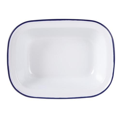 Olympia Enamel Rectangular Pie Dish - 180x130x40mm 7x 5 1/4x 2" (Box 6)