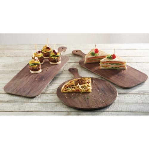 APS Oak Effect Melamine Paddle Board Round - 300x15mm handle 120mm