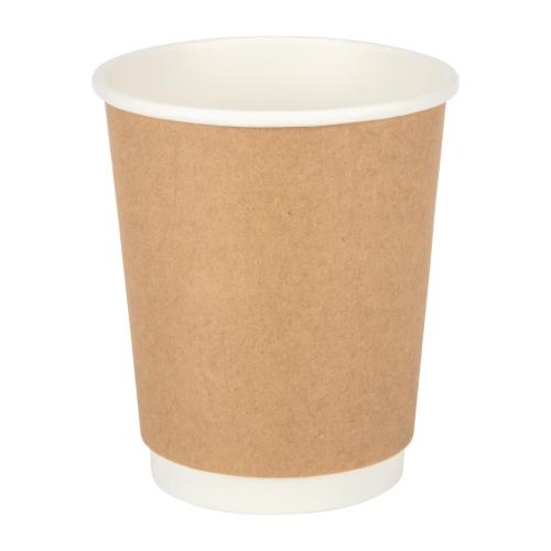 Fiesta Recyclable Hot Cup Double Wall Kraft 8oz (Sleeve 25)
