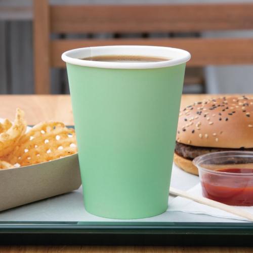 Fiesta Recyclable Hot Cup Single Wall Aqua 12oz (Sleeve 50)