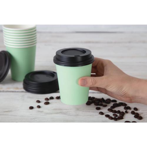 Fiesta Recyclable Hot Cup Single Wall Aqua 8oz (Box 1000)  FSC Mix