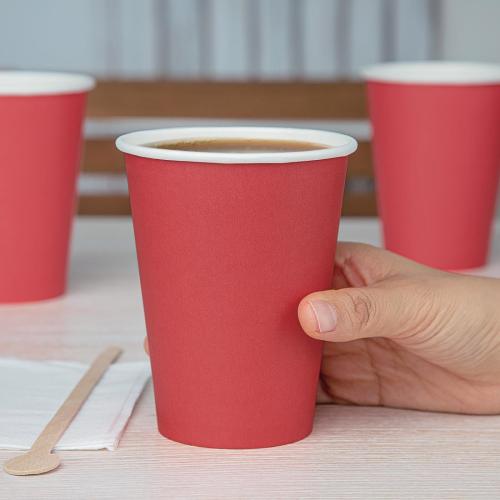 Fiesta Recyclable Hot Cup Single Wall Red 12oz (Sleeve 50)  FSC Mix