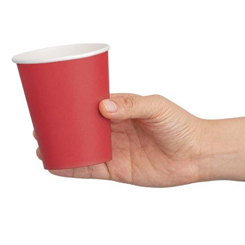 Fiesta Recyclable Hot Cup Single Wall Red 8oz (Box 1000)