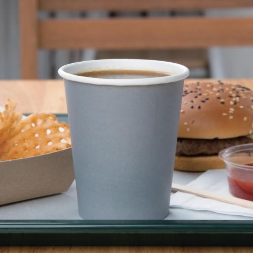 Fiesta Recyclable Hot Cup Single Wall Charcoal 8oz (Box 1000)  FSC Mix