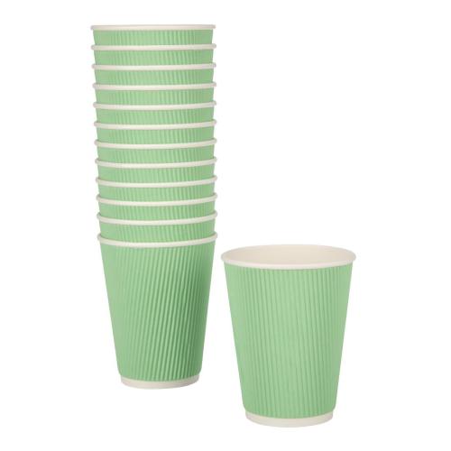 Fiesta Hot Cups Ripple Wall Aqua - 340ml (12oz) (Sleeve 25)