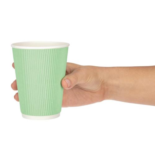 Fiesta Hot Cups Ripple Wall Aqua - 340ml (12oz) (Sleeve 25)