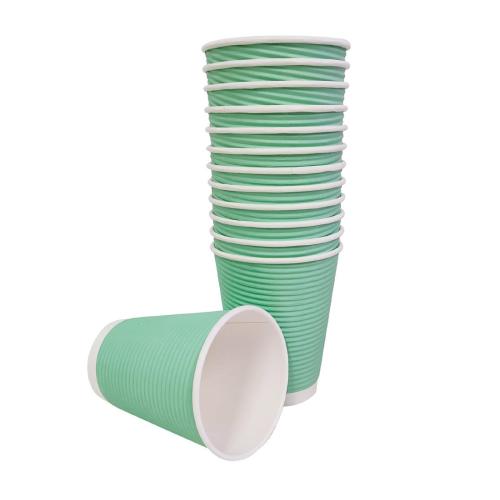 Fiesta Recyclable Hot Cup Ripple Wall Aqua 8oz (Box 500)