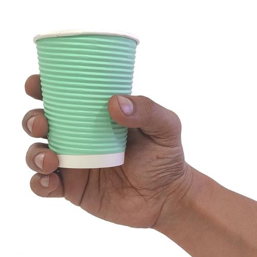 Fiesta Recyclable Hot Cup Ripple Wall Aqua 8oz (Box 500)