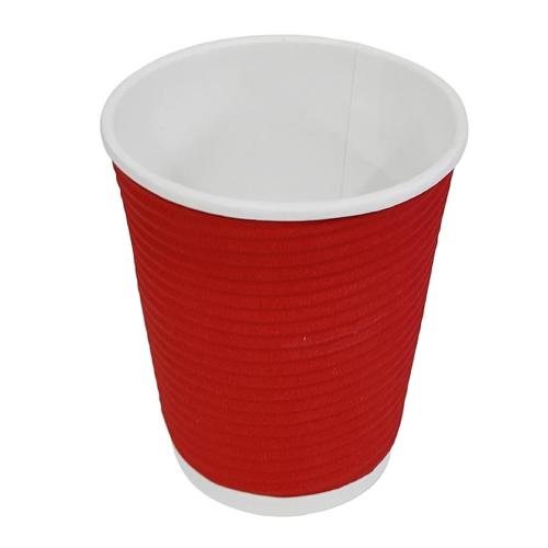 Fiesta Recyclable Hot Cup Ripple Wall Red 8oz (Sleeve 25)