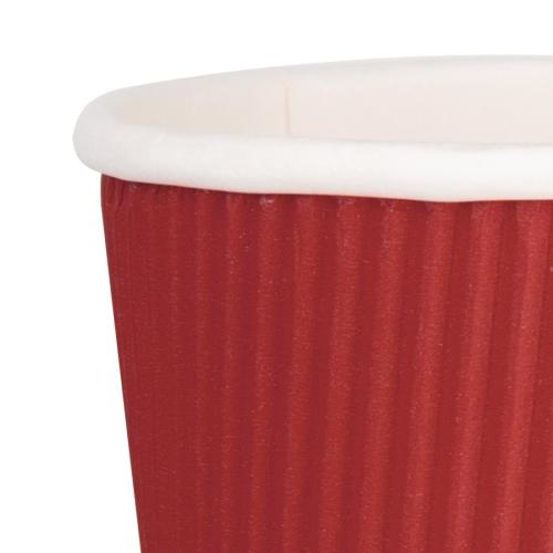 Fiesta Recyclable Hot Cup Ripple Wall Red 8oz (Sleeve 25)