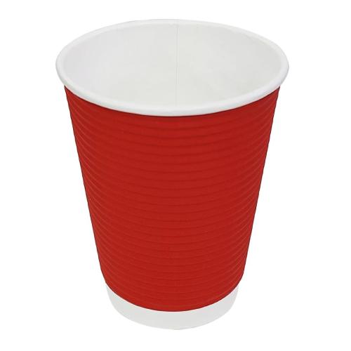 Fiesta Recyclable Hot Cup Ripple Wall Red 12oz (Box 500)