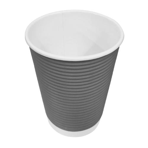 Fiesta Recyclable Hot Cup Ripple Wall Charcoal 8oz (Sleeve 25)