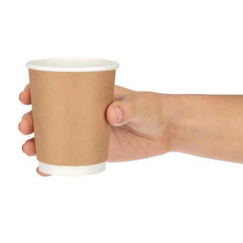 Fiesta Recyclable Hot Cup Double Wall Kraft 8oz (Sleeve 25)