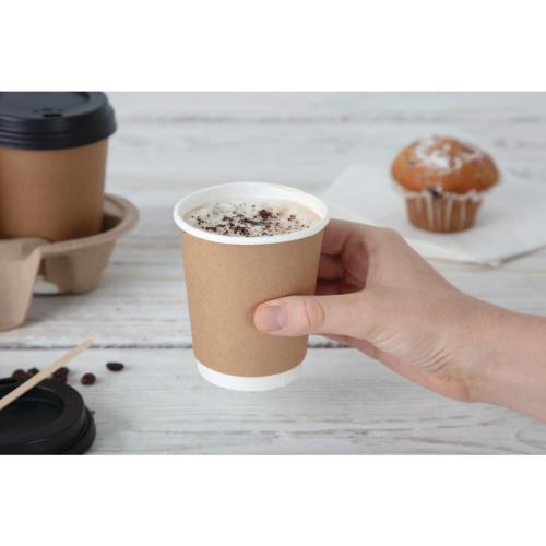 Fiesta Recyclable Hot Cup Double Wall Kraft 8oz (Sleeve 25)