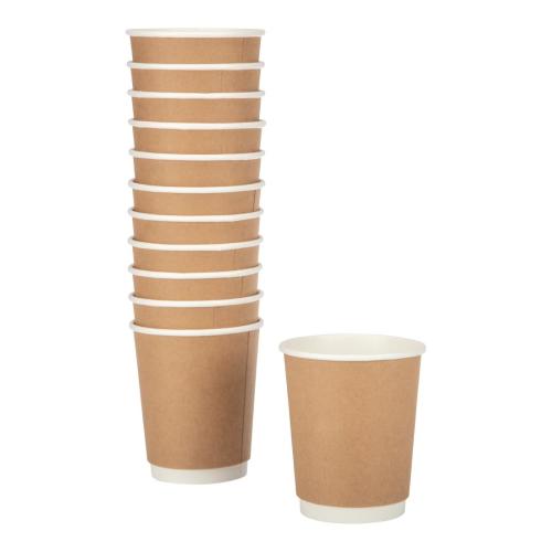 Fiesta Recyclable Hot Cup Double Wall Kraft 8oz (Box 500)