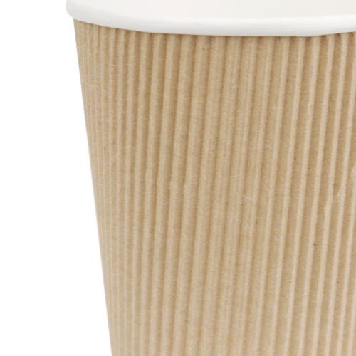 Fiesta Recyclable Hot Cup Ripple Wall Kraft 8oz (Box 500)