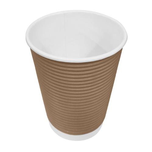 Fiesta Recyclable Hot Cup Ripple Wall Kraft 8oz (Sleeve 25)