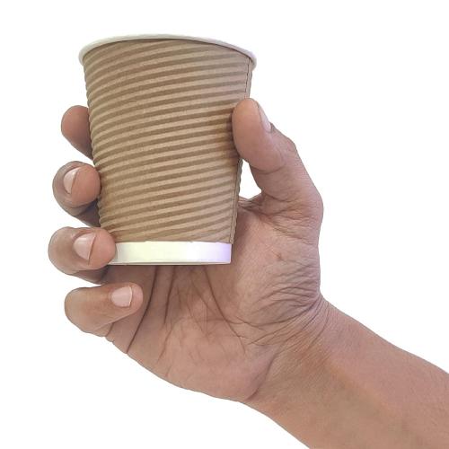 Fiesta Recyclable Hot Cup Ripple Wall Kraft 8oz (Sleeve 25)