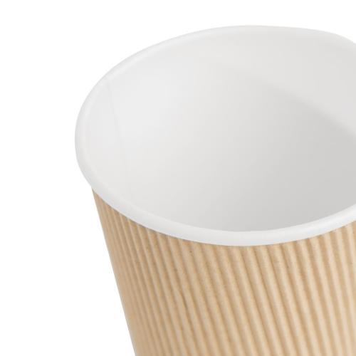 Fiesta Recyclable Hot Cup Ripple Wall Kraft - 12oz (Box 500)
