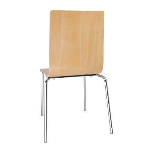 Bolero Square Back Side Chair Natural Finish (Pack 4)