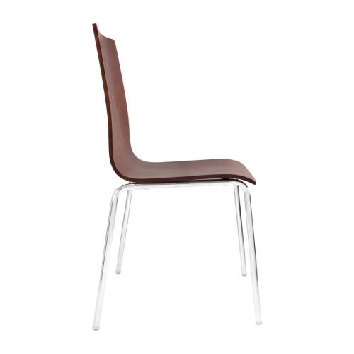 Bolero Square Back Side Chair Dark Chocolate Finish (Pack 4)
