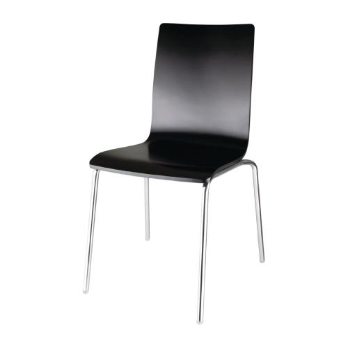 Bolero Square Back Side Chair Black (Pack 4)