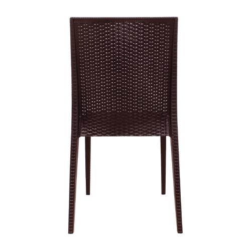 Bolero PP Rattan Bistro Side Chair Brown (Pack 4)