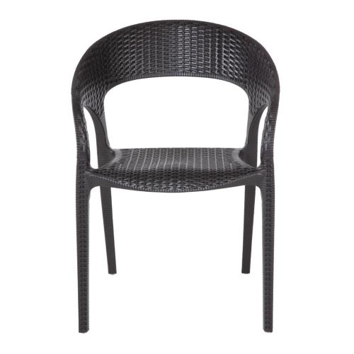 Bolero PP Rattan Wraparound Armchair Black (Pack 4)