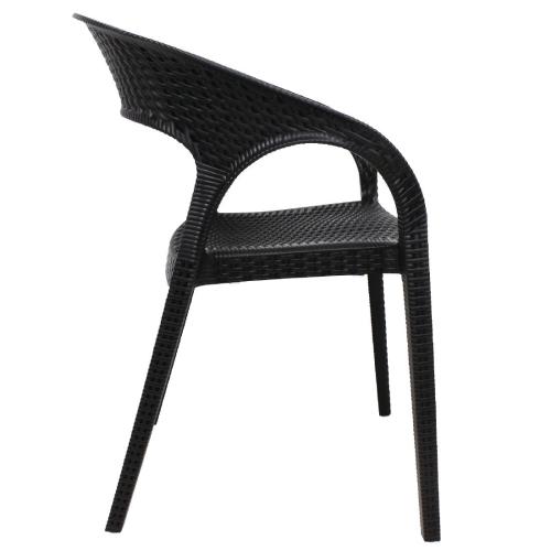 Bolero PP Rattan Wraparound Armchair Black (Pack 4)