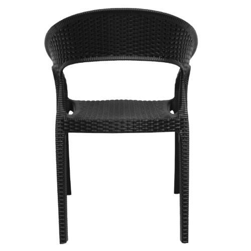 Bolero PP Rattan Wraparound Armchair Black (Pack 4)