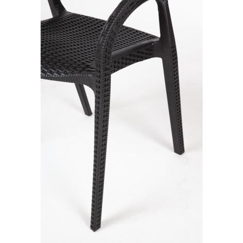 Bolero PP Rattan Wraparound Armchair Black (Pack 4)