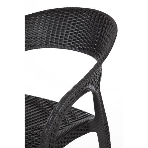 Bolero PP Rattan Wraparound Armchair Black (Pack 4)