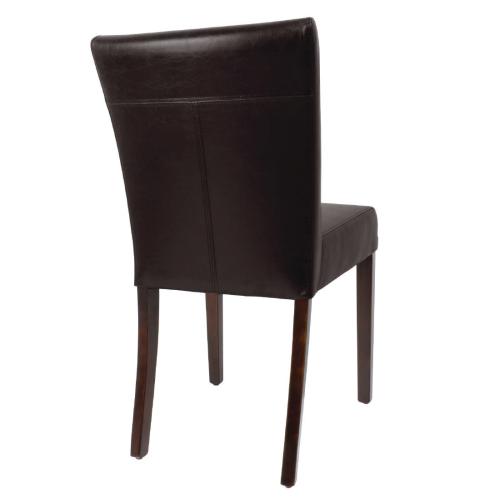 Bolero Faux Leather Contemporary Dining Chair Dark Brown (Pack 2)