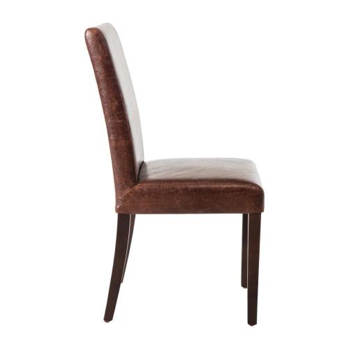 Bolero Faux Leather Dining Chair Antique Brown (Pack 2)