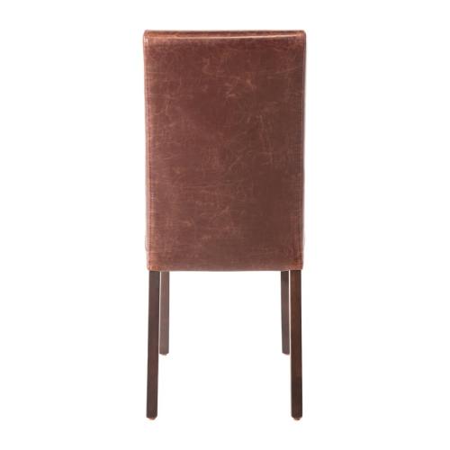 Bolero Faux Leather Dining Chair Antique Brown (Pack 2)