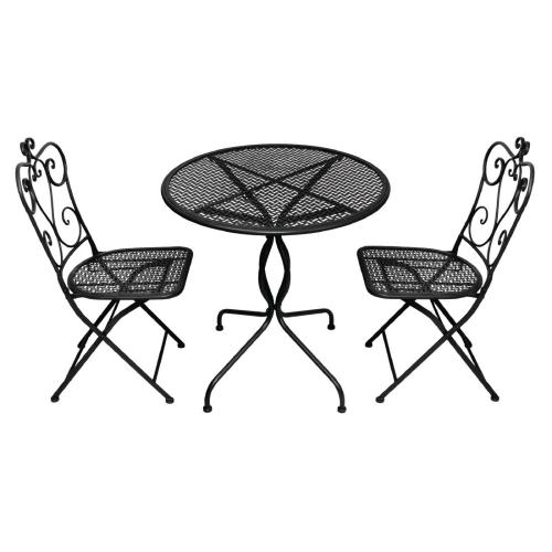 Bolero Steel Classic Patio Table Black - 700mm