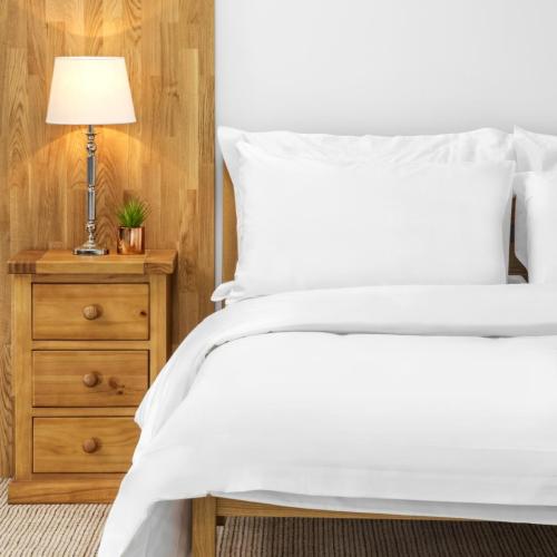 Essentials Pyramid Duvet Cvrs Open White - Single 147x213cm