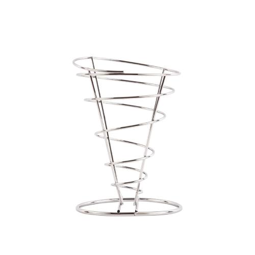 Olympia French Fry Holder Chrome Wire Cone - 175x115mm 6 9/10x 4 1/2"