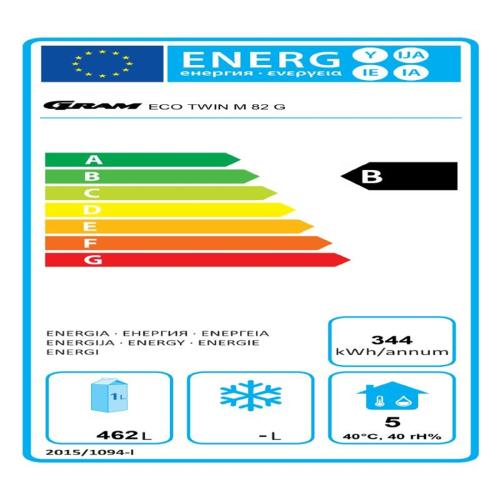 Gram Eco Twin 1 Door 610Ltr Cabinet Meat Fridge R600a(StSt Ext StSt Int)(Direct)