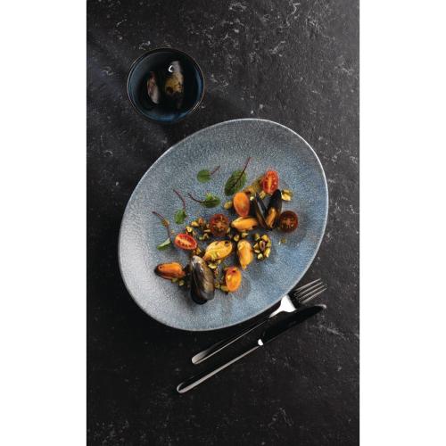 Churchill Studio Prints Raku Topaz Blue Oval Coupe Plate270x229mm(Box12)(Direct)