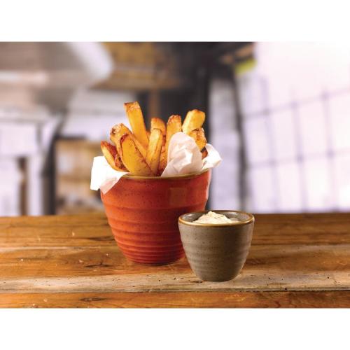 Churchill Stonecast Peppercorn Grey Ripple Dip Pot 59x50mm 2oz (Box 12) (Direct)